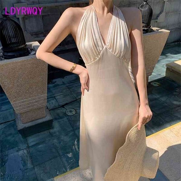 ldyrwqy temperament v-neck halterneck dress french halter waist polyester knee-length zipper office lady 210416, Black;gray
ldyrwqy temperament v-neck halterneck dress french halter waist polyester knee-length zipper office lady 210416, Black;gray