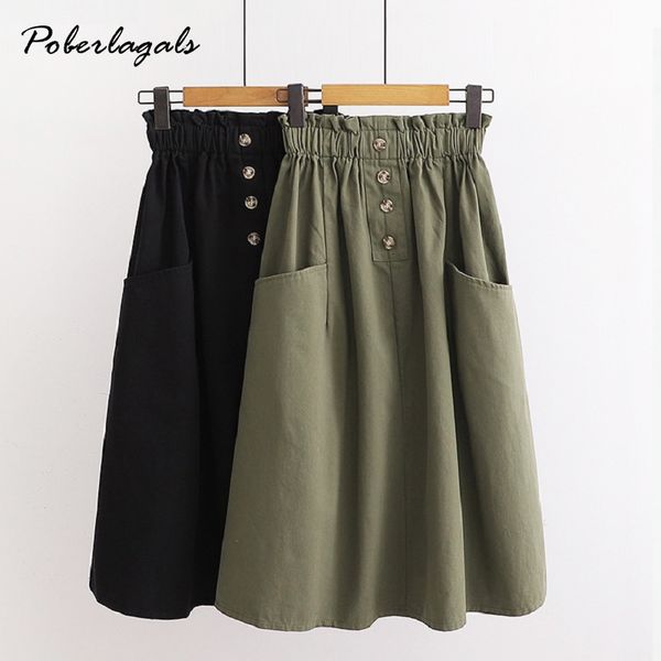 skirts summer autumn women korean button vintage skirt with pocket high waist long female retro midi frill s vc94, Black
skirts summer autumn women korean button vintage skirt with pocket high waist long female retro midi frill s vc94, Black