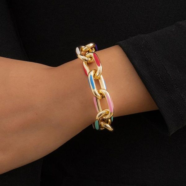 link, chain ysmlk colorful painting thick bracelet for men women couple bracelets boho pulseras mujer hip hop hand jewelry gift, Black
link, chain ysmlk colorful painting thick bracelet for men women couple bracelets boho pulseras mujer hip hop hand jewelry gift, Black
