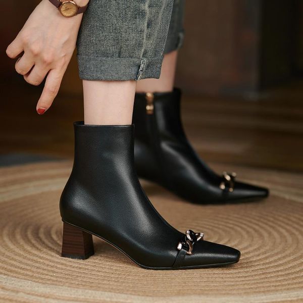 boots 2021 back zipper women ankle genuine leather concise autumn winter high heels pumps est wedding shoes woman, Black
boots 2021 back zipper women ankle genuine leather concise autumn winter high heels pumps est wedding shoes woman, Black