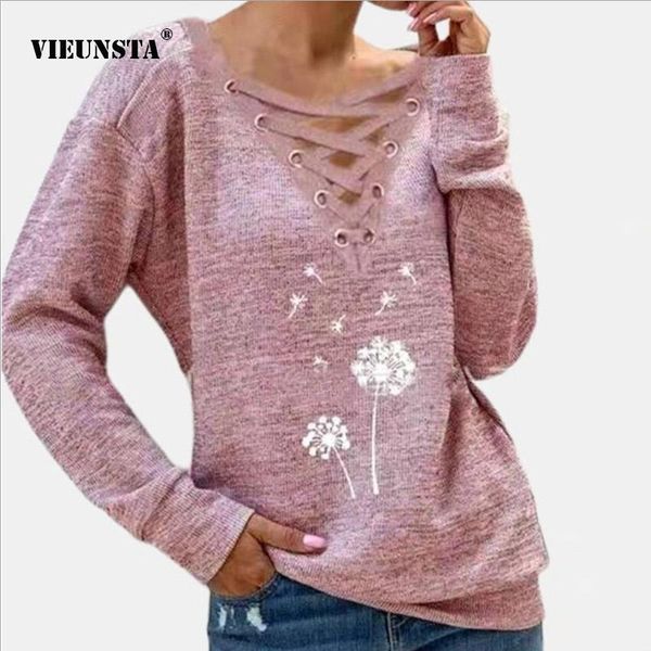 fashion hollow out dandelion print blouses women lace-up v-neck long sleeve casual spring autumn shirt blusa sweatshirt women's & s, White
fashion hollow out dandelion print blouses women lace-up v-neck long sleeve casual spring autumn shirt blusa sweatshirt women's & s, White