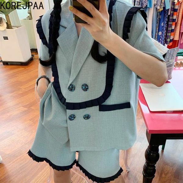 women's tracksuits korejpaa women sets 2021 korean fashion elegant lapel double-breasted suit jacket and high waist casual wide-leg sho, Gray
women's tracksuits korejpaa women sets 2021 korean fashion elegant lapel double-breasted suit jacket and high waist casual wide-leg sho, Gray