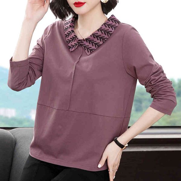 women's t-shirt shintimes turn-down collar loose plus size korean fashion patchwork long sleeve t shirt women cotton tshirt femme 7pa9, White
women's t-shirt shintimes turn-down collar loose plus size korean fashion patchwork long sleeve t shirt women cotton tshirt femme 7pa9, White
