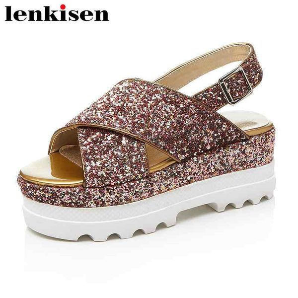 lenkisen bling sequined cloth high heels buckle strap slingback solid platform wedge peep toe meeting travel women sandals l2f3, Black
lenkisen bling sequined cloth high heels buckle strap slingback solid platform wedge peep toe meeting travel women sandals l2f3, Black