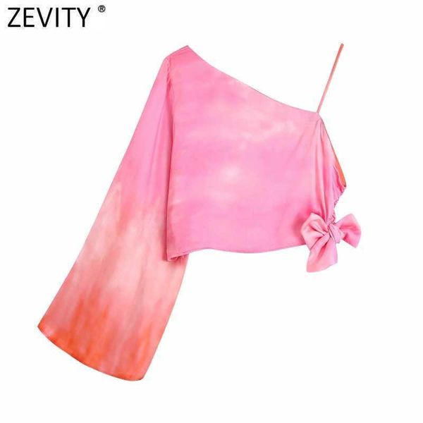 zevity women tie dyed printing asymmetric short shirt ladies bow casual slim blouse roupas chic summer crop ls9402 210603, White
zevity women tie dyed printing asymmetric short shirt ladies bow casual slim blouse roupas chic summer crop ls9402 210603, White