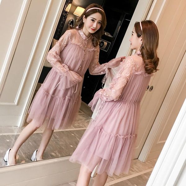 maternity dresses fashion lace boat neck two layers 2colors spring autumn clothing for pregnancy patchwork clothes, White
maternity dresses fashion lace boat neck two layers 2colors spring autumn clothing for pregnancy patchwork clothes, White
