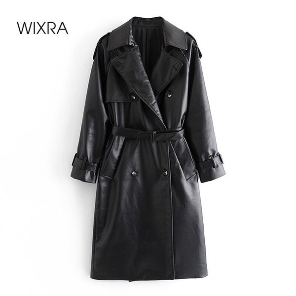 wixra womens faux leather long jackets pu coat windbreaker solid outerwear with belt cool high street autumn spring 210419, Black
wixra womens faux leather long jackets pu coat windbreaker solid outerwear with belt cool high street autumn spring 210419, Black
