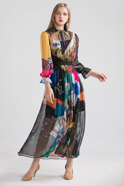 casual dresses 2021 chiffon autumn fashion long sleeve printing of women ed a806, Black;gray
casual dresses 2021 chiffon autumn fashion long sleeve printing of women ed a806, Black;gray