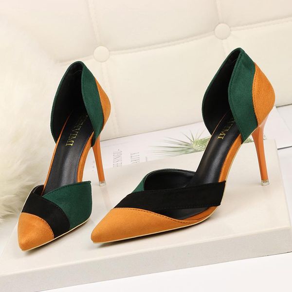 women pumps sandals pointed mix-color sewing flock heels women%27s+dress+shoes, Black
women pumps sandals pointed mix-color sewing flock heels women%27s+dress+shoes, Black