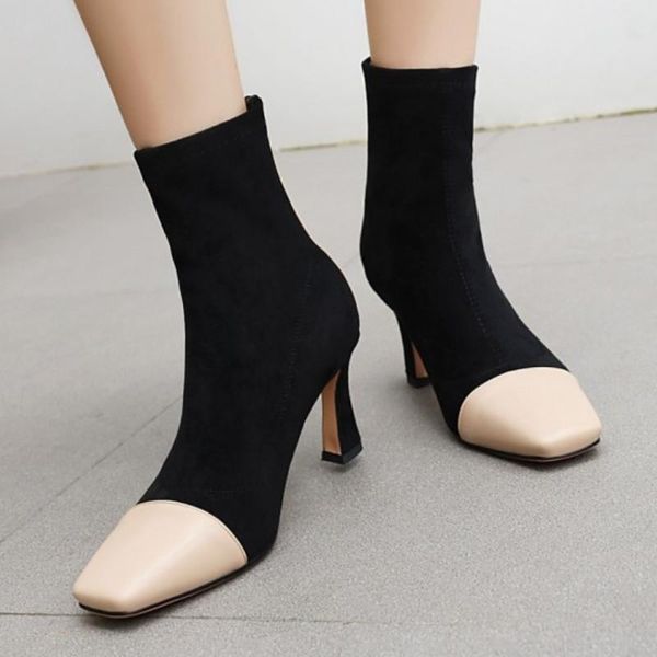 boots fanyuan 2021 arrive ankle for women square toe pu +flock autumn winter high heel ladies shoes big size 34-48, Black
boots fanyuan 2021 arrive ankle for women square toe pu +flock autumn winter high heel ladies shoes big size 34-48, Black