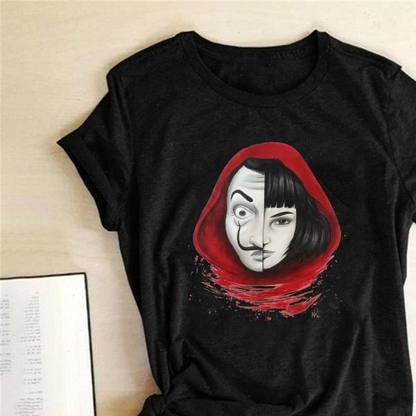 house women t shirts of paper shirt la de papel money heist tees tv series summer fashion graphic tee female, White
house women t shirts of paper shirt la de papel money heist tees tv series summer fashion graphic tee female, White