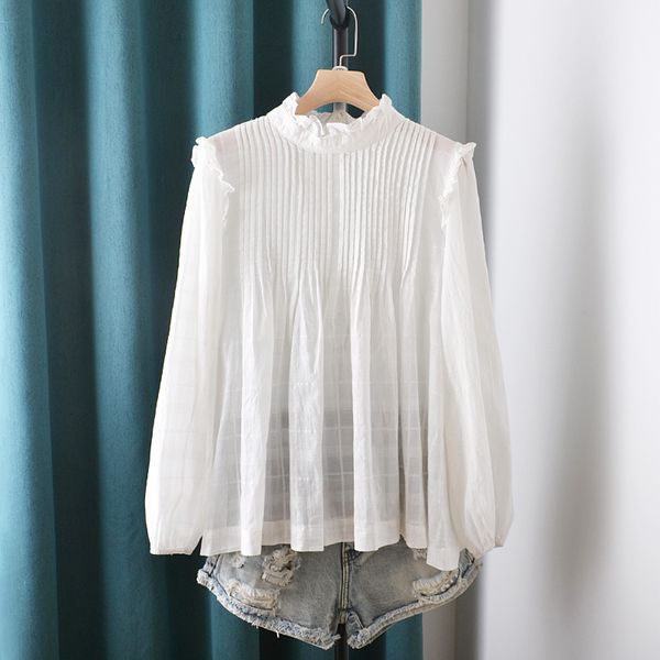 women's blouses & shirts lamtrip unique pleated sweet ruffled collar back buttons up shirt blouse cotton 100% white brief je13
women's blouses & shirts lamtrip unique pleated sweet ruffled collar back buttons up shirt blouse cotton 100% white brief je13