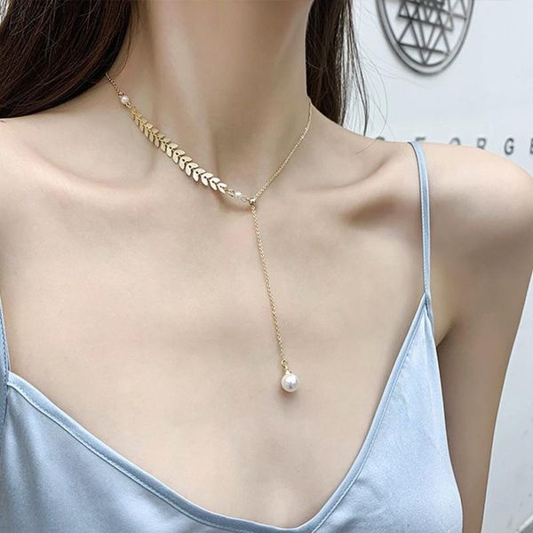 pearl fairy willow leaf chain pendant necklace female ins simple clavicle neck jewelry trend necklaces, Silver
pearl fairy willow leaf chain pendant necklace female ins simple clavicle neck jewelry trend necklaces, Silver