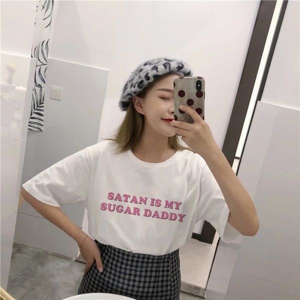 summer fashion tee satan is my sugar daddy tumblr girls shirt aesthetic clothing baby kawaii casual harajuku t-shirt, White
summer fashion tee satan is my sugar daddy tumblr girls shirt aesthetic clothing baby kawaii casual harajuku t-shirt, White