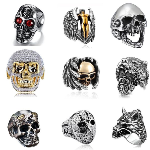 cluster rings gothic men ring jewelry hip hop punk skull vintage goth male accessories bijoux anillos hombre, Golden;silver
cluster rings gothic men ring jewelry hip hop punk skull vintage goth male accessories bijoux anillos hombre, Golden;silver
