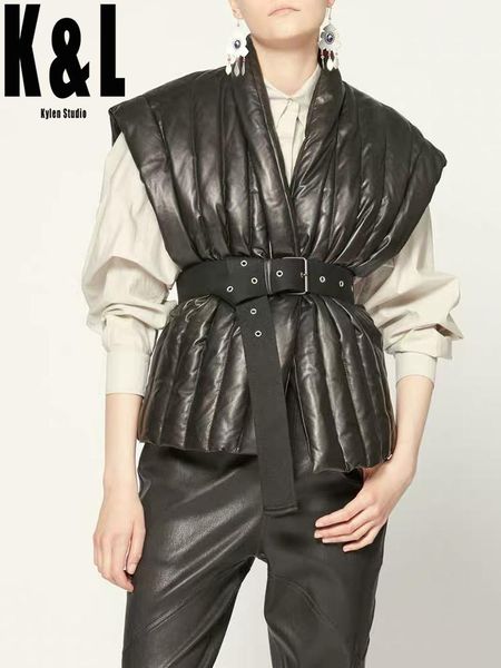 women's vests street fashion casual black v-neck belt waist leather cotton vest women 2021 autumn and winter sleeveless warm jacket isa, Black;white
women's vests street fashion casual black v-neck belt waist leather cotton vest women 2021 autumn and winter sleeveless warm jacket isa, Black;white