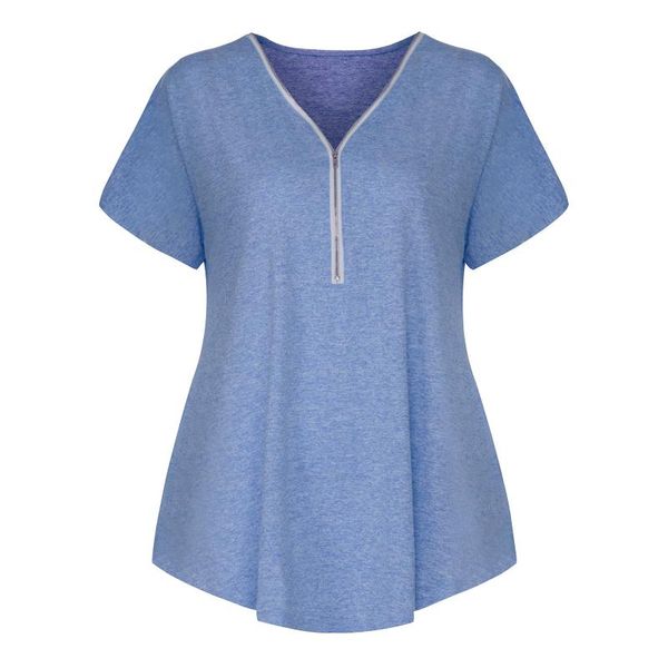 short sleeve t-shirts women zipper v-neck plus size 5xl oversize tees teens harajuku high street casual solid #t2g women's t-shirt, White
short sleeve t-shirts women zipper v-neck plus size 5xl oversize tees teens harajuku high street casual solid #t2g women's t-shirt, White