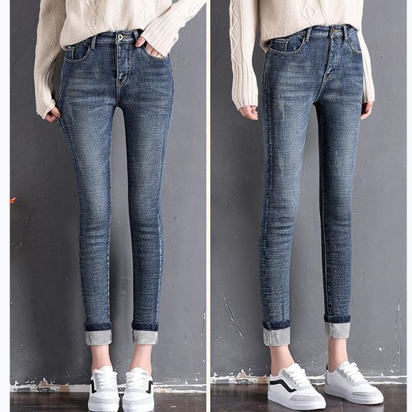 woman jeans thick keep warm casual classic style pencil pants 2021 winter 1088 women's, Blue
woman jeans thick keep warm casual classic style pencil pants 2021 winter 1088 women's, Blue