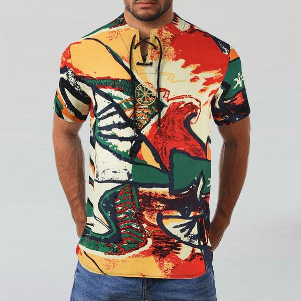 men's t-shirts fashion printed t-shirt cotton linen drawstring o-neck loose 9 color summer selling european and american clothing, White;black
men's t-shirts fashion printed t-shirt cotton linen drawstring o-neck loose 9 color summer selling european and american clothing, White;black