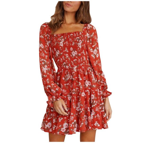 casual dresses fashion women summer 2021 long sleeve full square-neck floral printed dress vestidos, Black;gray
casual dresses fashion women summer 2021 long sleeve full square-neck floral printed dress vestidos, Black;gray