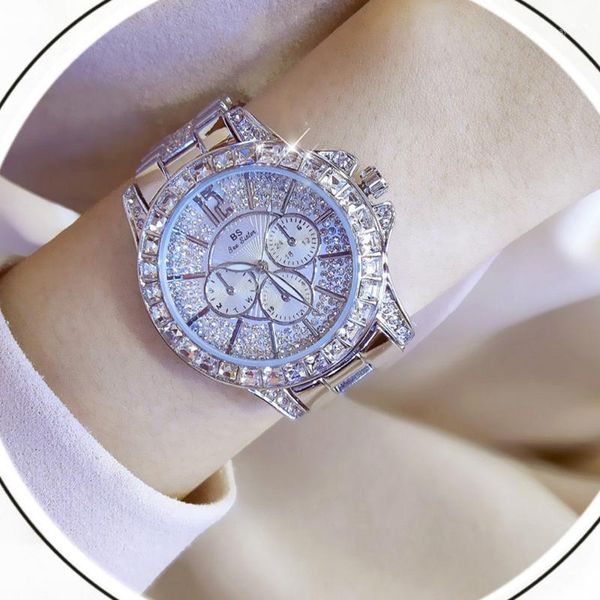 three eyes full diamond watch fashion women's crystal bracelet ladies watches 2021 wristwatches, Slivery;brown
three eyes full diamond watch fashion women's crystal bracelet ladies watches 2021 wristwatches, Slivery;brown