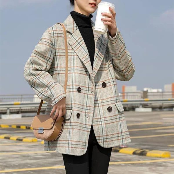 women's wool & blends 20 autumn winter plaid double-sided suit coat women small korean loose thin woolen, Black
women's wool & blends 20 autumn winter plaid double-sided suit coat women small korean loose thin woolen, Black