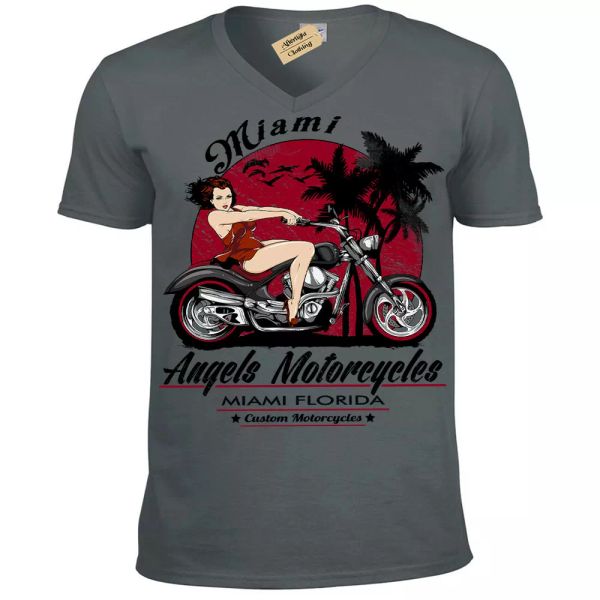 ángeles motos camiseta pinup motero moto miami florida hombre cuello en v, White;black
ángeles motos camiseta pinup motero moto miami florida hombre cuello en v, White;black