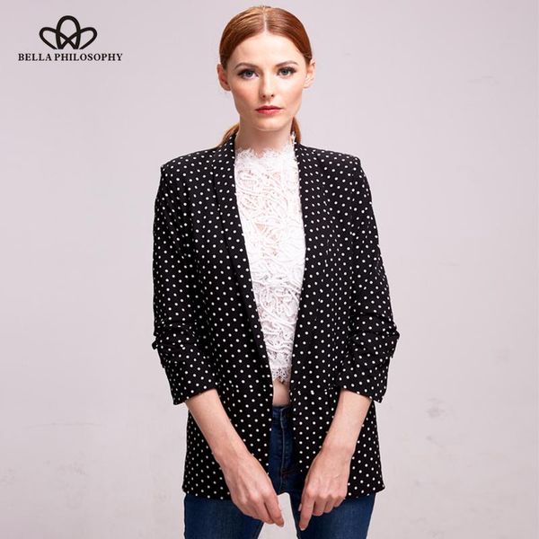 hstar 2021 women autumn office lady polka dot print black folded sleeve blazer jacket women's suits & blazers, White;black
hstar 2021 women autumn office lady polka dot print black folded sleeve blazer jacket women's suits & blazers, White;black