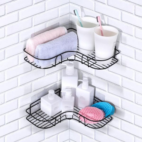 hooks & rails wall-mounted corner shelf bathroom organizer metal storage holder for shampoo kitchen gadgets rack
hooks & rails wall-mounted corner shelf bathroom organizer metal storage holder for shampoo kitchen gadgets rack