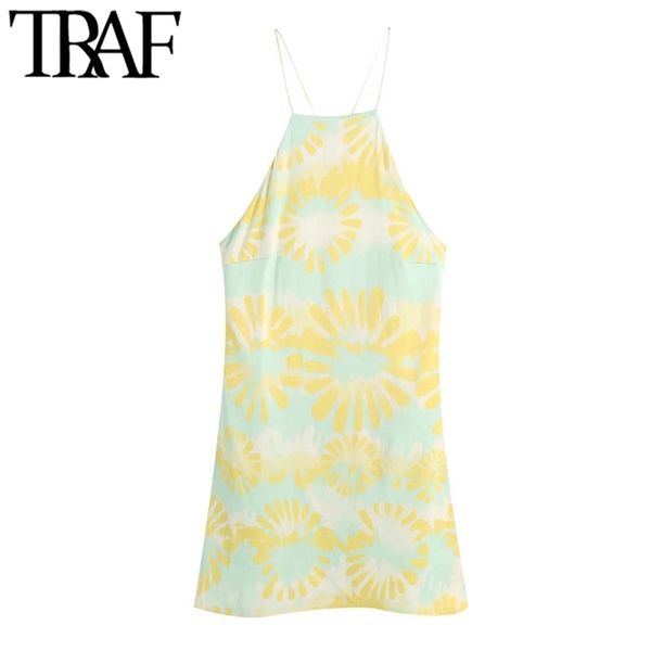 women chic fashion printed halter neck mini dress vintage backless zipper thin straps lining female dresses mujer 210507, Black;gray
women chic fashion printed halter neck mini dress vintage backless zipper thin straps lining female dresses mujer 210507, Black;gray