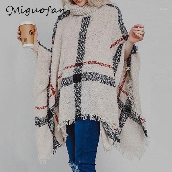 women's sweaters miguofan knitted pullovers sweater women turtleneck tassel poncho long jumpers patchwork ladies 2021 autumn winter, White;black
women's sweaters miguofan knitted pullovers sweater women turtleneck tassel poncho long jumpers patchwork ladies 2021 autumn winter, White;black