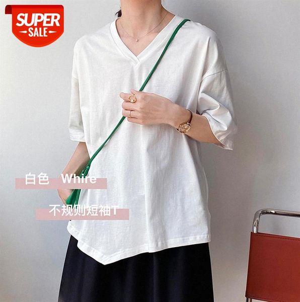 zhi chenxi irregular v-neck short-sleeved t-shirt female white inner wear loose and thin solid color 6005 #pv3k, Black;gray
zhi chenxi irregular v-neck short-sleeved t-shirt female white inner wear loose and thin solid color 6005 #pv3k, Black;gray