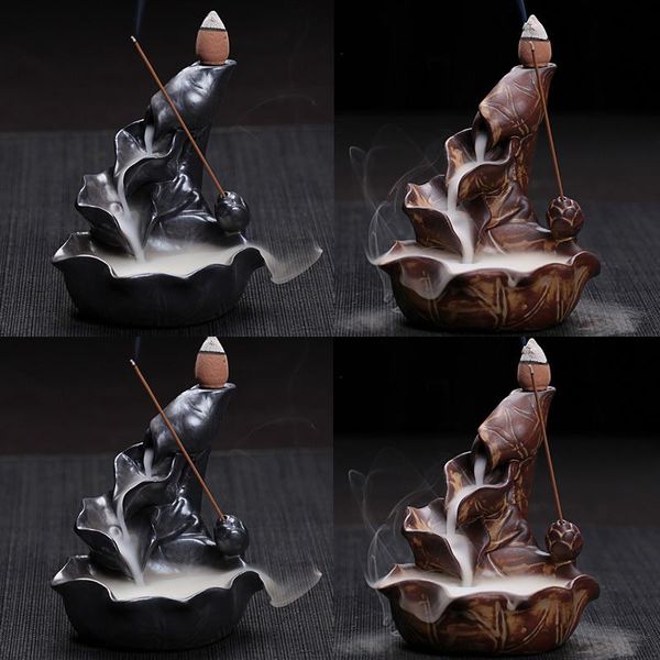 fragrance lamps home decoration stove mountain smoke backflow ceramic cone sticks incense burner stick censer + 10pcs cones
fragrance lamps home decoration stove mountain smoke backflow ceramic cone sticks incense burner stick censer + 10pcs cones