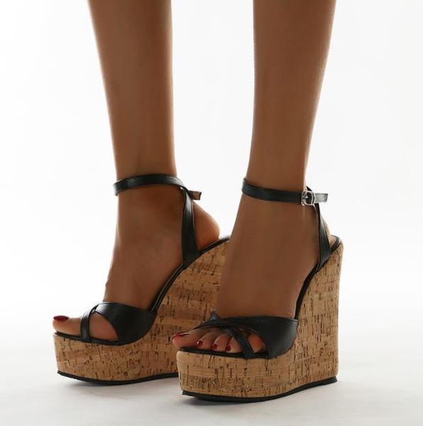 sandals european and american summer slippers 16cm slope with super high heel nightclub platform suede women's, Black
sandals european and american summer slippers 16cm slope with super high heel nightclub platform suede women's, Black