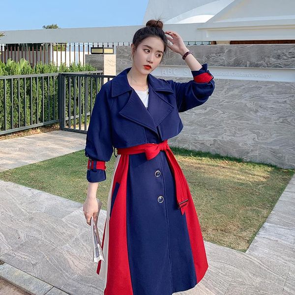 women fashion splice color block slim bandage trench coat female elegant korean mid-long windbreaker jacket spring autumn 2021 women's, Tan;black
women fashion splice color block slim bandage trench coat female elegant korean mid-long windbreaker jacket spring autumn 2021 women's, Tan;black