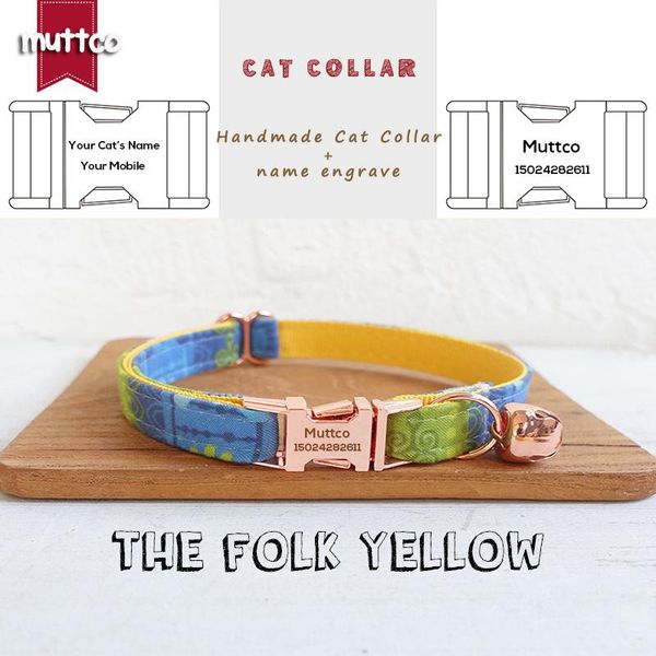 cat collars & leads muttco retailing handmade engraved metal buckle collar for the folk yellow design 2 sizes ucc024m
cat collars & leads muttco retailing handmade engraved metal buckle collar for the folk yellow design 2 sizes ucc024m