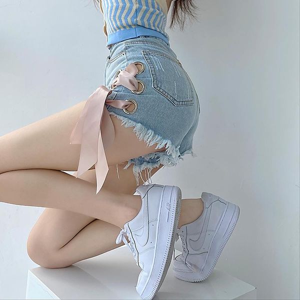 women's shorts sweet denim women summer ribbon bow hole high waist ripped jeans y2k short pants kawaii clothes outfits for girls, White;black
women's shorts sweet denim women summer ribbon bow hole high waist ripped jeans y2k short pants kawaii clothes outfits for girls, White;black