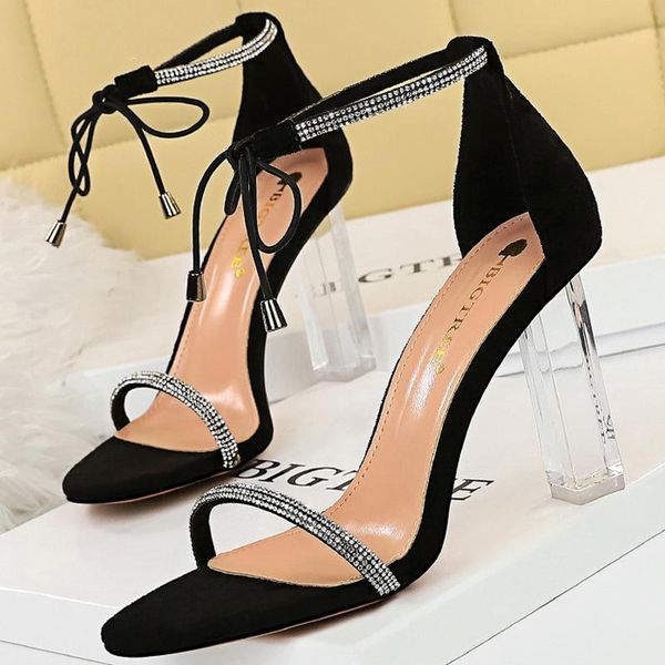 sandals shoes transparent women rhinestone high heels open toe summer suede ladies party, Black
sandals shoes transparent women rhinestone high heels open toe summer suede ladies party, Black