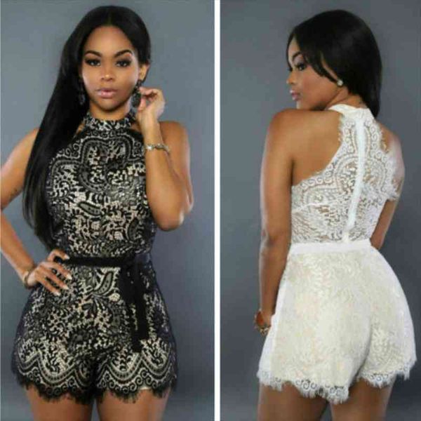 ladies summer bodycon lace romper sleeveless halter spliced slim playsuits jumpsuits women night clubwear see-through overalls, Black;white
ladies summer bodycon lace romper sleeveless halter spliced slim playsuits jumpsuits women night clubwear see-through overalls, Black;white