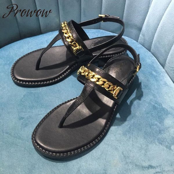 70% off wholesale flip-flops prowow new genuine leather metal chain luxury sandals buckle strap flats shoes women zapatos mujer, Black
70% off wholesale flip-flops prowow new genuine leather metal chain luxury sandals buckle strap flats shoes women zapatos mujer, Black