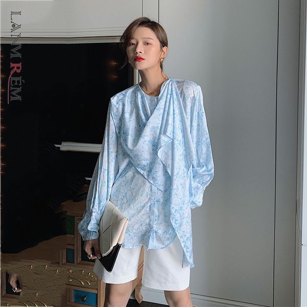 women blue printed silk scarf blouse round neck long sleeve loose fit shirt fashion spring autumn 2e1638 210507, White
women blue printed silk scarf blouse round neck long sleeve loose fit shirt fashion spring autumn 2e1638 210507, White