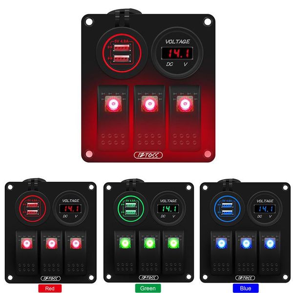 parts rv refit 3 switch panel 12/24v ship yacht multifunctional aluminum red/blue/green control
parts rv refit 3 switch panel 12/24v ship yacht multifunctional aluminum red/blue/green control
