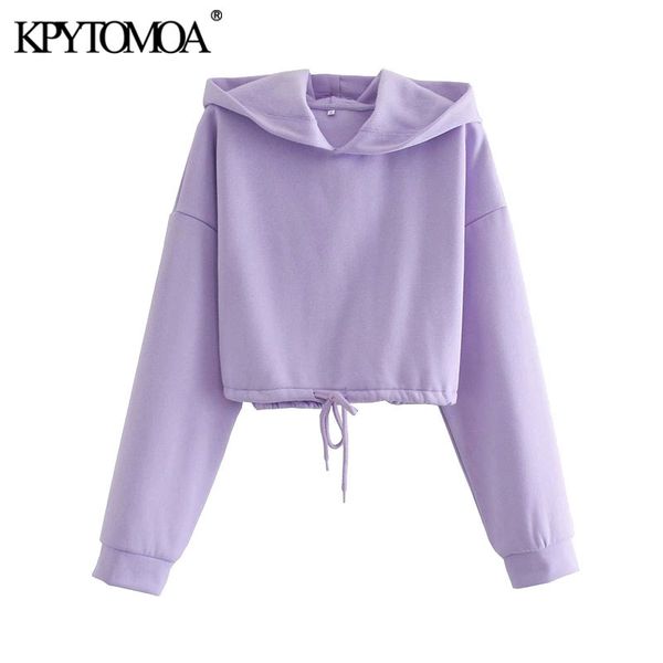 women fashion drawstring tied loose cropped hoodies vintage long sleeve hooded female pullovers chic 210416, Black
women fashion drawstring tied loose cropped hoodies vintage long sleeve hooded female pullovers chic 210416, Black