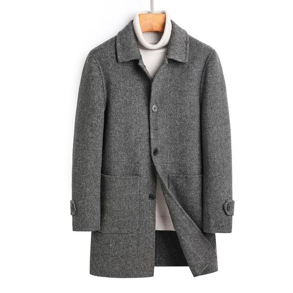 men's wool & blends 2021 double-sided woolen coat mid-length fashion warm windbreaker cashmere, Black
men's wool & blends 2021 double-sided woolen coat mid-length fashion warm windbreaker cashmere, Black