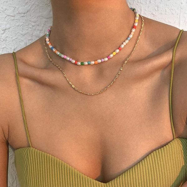 chokers fashion colorful beads pearl choker necklace women bohemian boho gold color metal chain layered vintage elegant collar, Golden;silver
chokers fashion colorful beads pearl choker necklace women bohemian boho gold color metal chain layered vintage elegant collar, Golden;silver