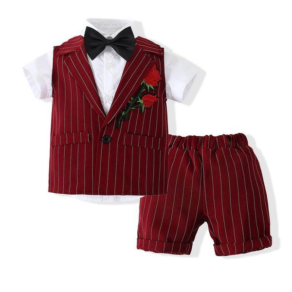 kimocat boy gentleman suit, summer short-sleeved shirt + striped vest bow tie shorts 4-pce set, party wear 9 months-5 years clothing sets, White
kimocat boy gentleman suit, summer short-sleeved shirt + striped vest bow tie shorts 4-pce set, party wear 9 months-5 years clothing sets, White