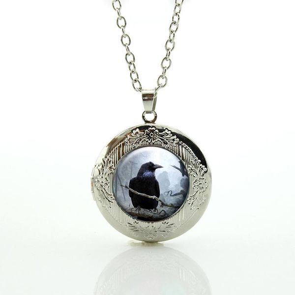 pendant necklaces raven glass necklace spooky black bird crow po jewelry gift gothic halloween birds locket holiday gifts n524, Silver
pendant necklaces raven glass necklace spooky black bird crow po jewelry gift gothic halloween birds locket holiday gifts n524, Silver