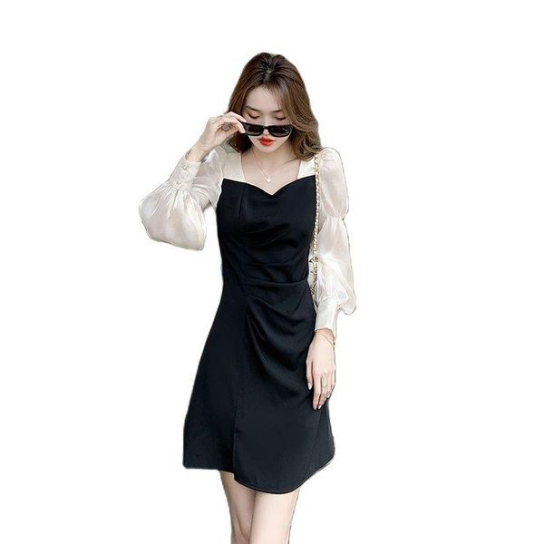 casual dresses dress with square neck and puff sleeve super fairy 2021 spring autumn women's clothing, Black;gray
casual dresses dress with square neck and puff sleeve super fairy 2021 spring autumn women's clothing, Black;gray