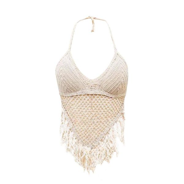 woman's beach sling camisole swimwear, v-neck halter backless hollowed-out tassel slim waistcoat women's swimwear, White;black
woman's beach sling camisole swimwear, v-neck halter backless hollowed-out tassel slim waistcoat women's swimwear, White;black