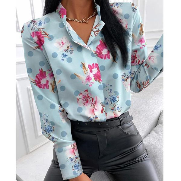women's blouses & shirts 2021 fashion women floral print long sleeve casual shirt, White
women's blouses & shirts 2021 fashion women floral print long sleeve casual shirt, White